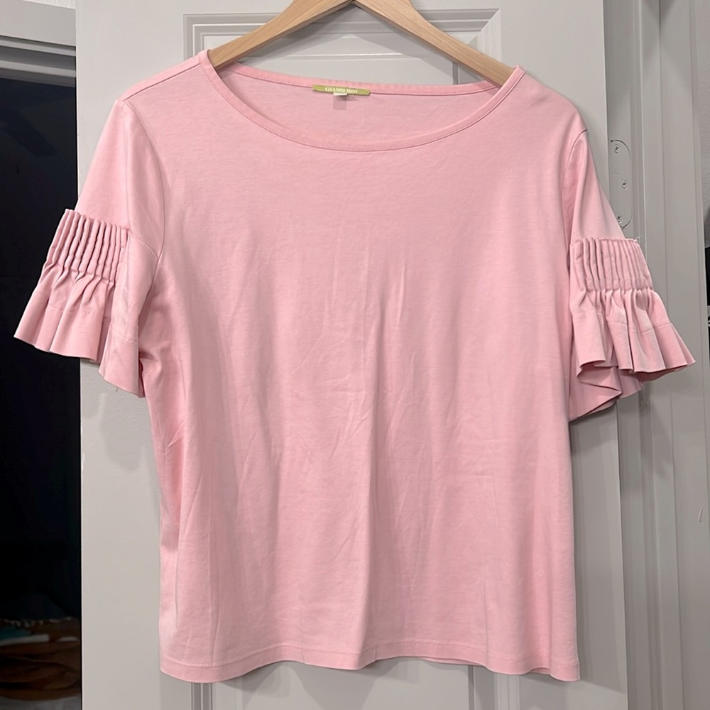 Gianni Bini Pink Ruffle Sleeve Top
